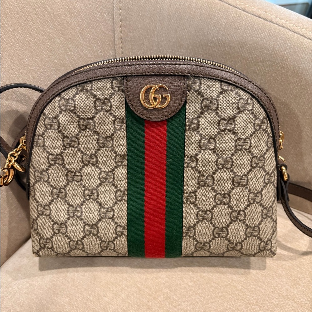 Gucci Ophidia GG Supreme Small Crossbody Bag w/ Web Stripe